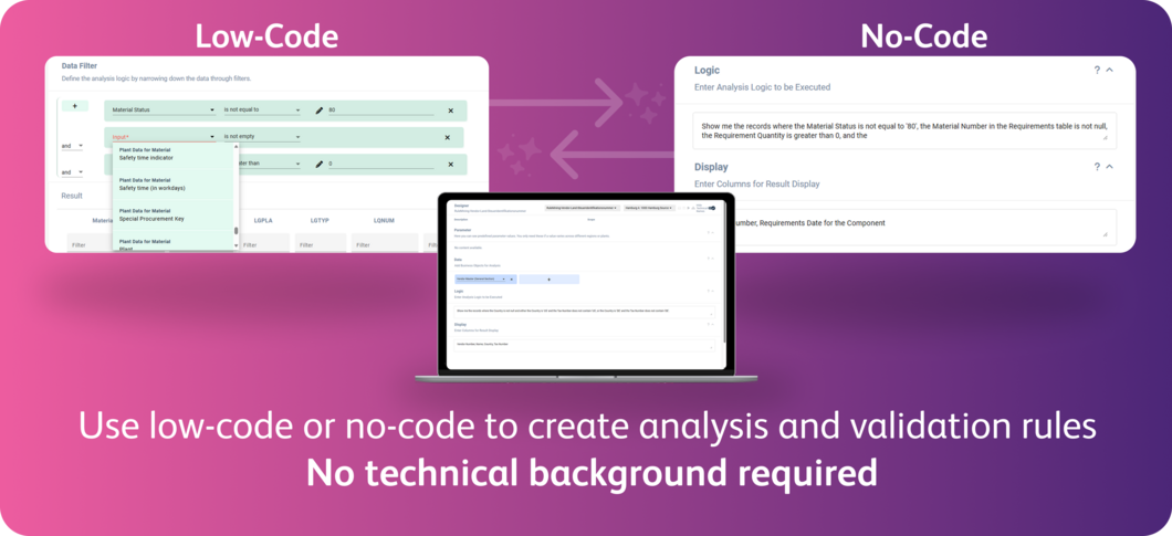 Designer AI from Data Quality Navigator lets users create data quality rules using natural language instead of code. Empower your business teams to define validation rules, cleansing logic, and data quality checks without relying on IT or developers. Designer AI supports ERP systems like SAP S/4HANA and Oracle ERP, CRM platforms such as Salesforce, and procurement tools including Coupa and Ariba. Whether validating supplier master data, checking customer records, or cleansing transactional data, Designer AI translates business logic into automated data quality rules. Accelerate your data governance initiatives, reduce rule creation times, and make data quality management accessible to non-technical users. With support for rule templates, syntax validation, and guided rule generation, Designer AI helps organizations standardize data validation processes across sourcing, procurement, logistics, finance, and sales. Build a scalable, user-friendly data quality framework and close the gap between business and IT with Designer AI.